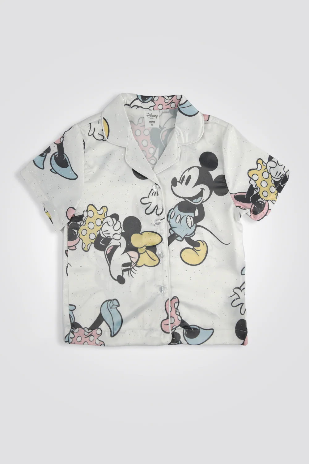 סט פיג’מה קצרה סאטן MICKEY לבנות - Image 2