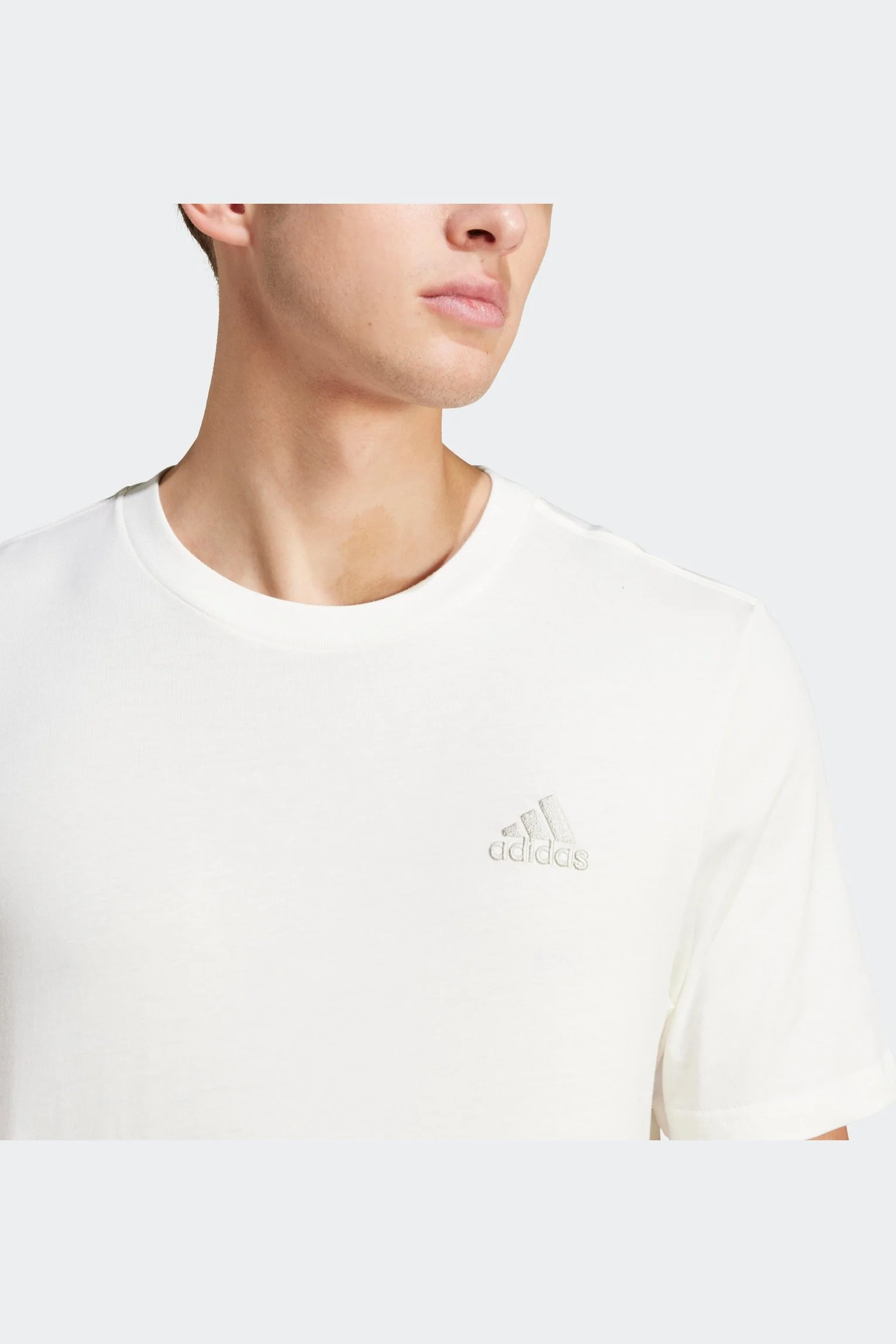 טישירט לגברים ESSENTIALS SINGLE JERSE בצבע אופוויט - Image 5