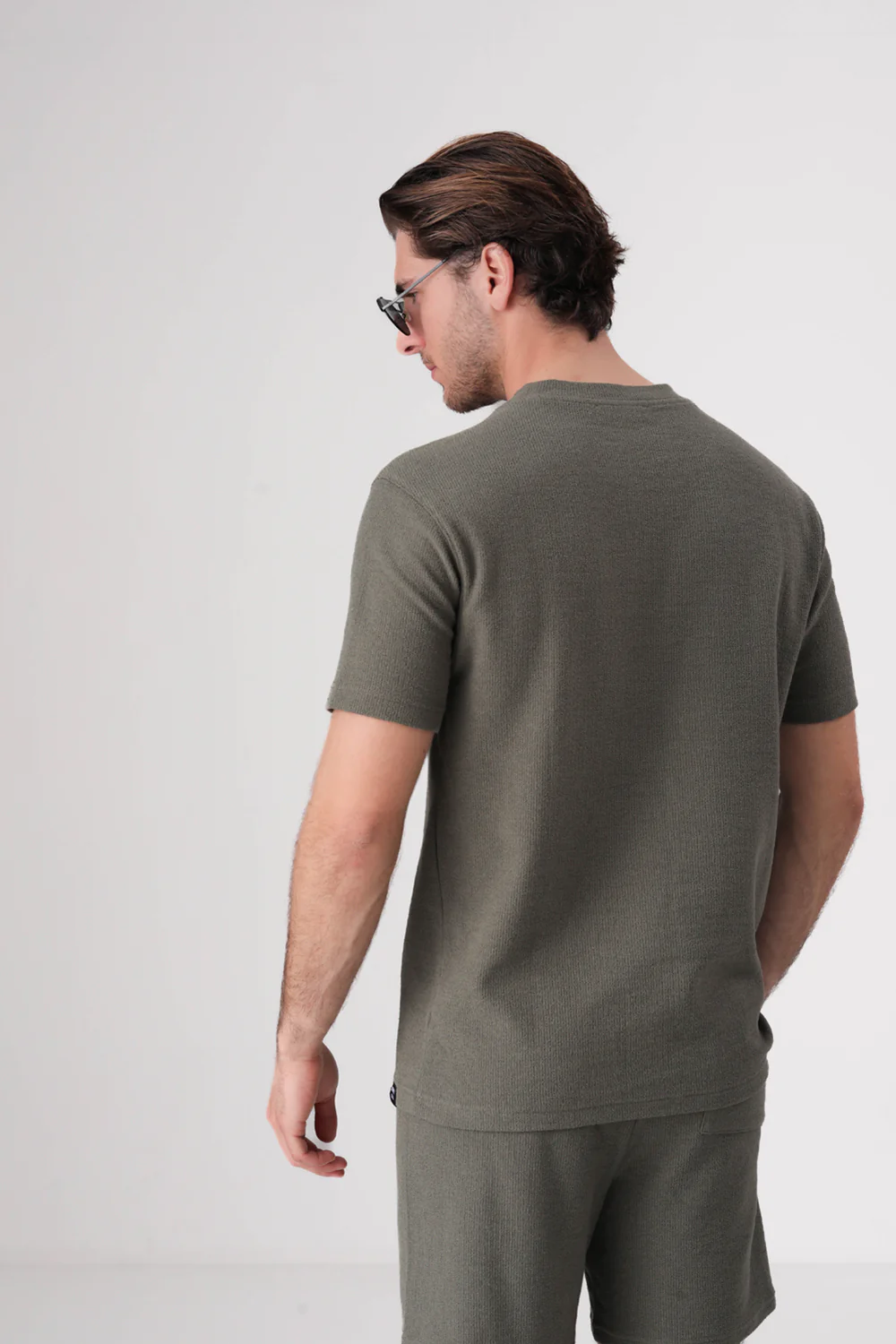 חולצת טי אוברסייז חוט בוקלה לגבר - Image 3