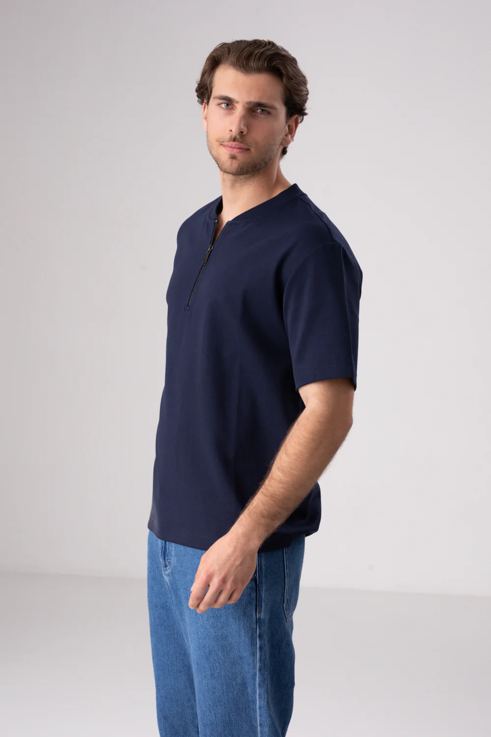 חולצת אינטרלוק עם חצי רוכסן - Image 5