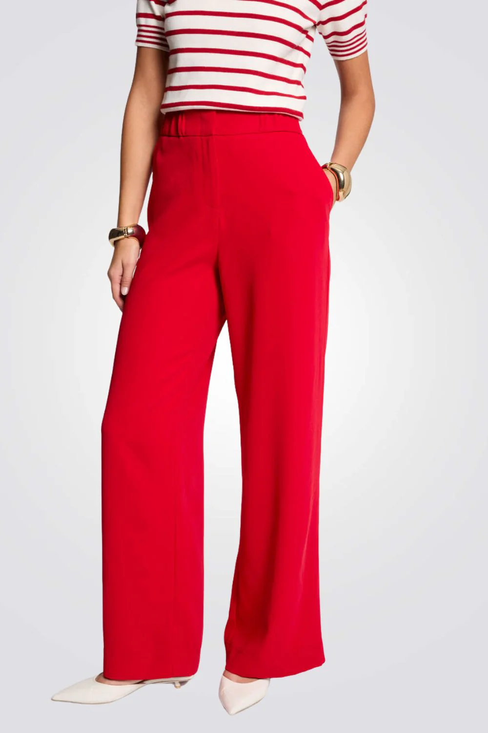 מכנסיים ארוכים Wide Leg גזרה גבוהה - Image 7