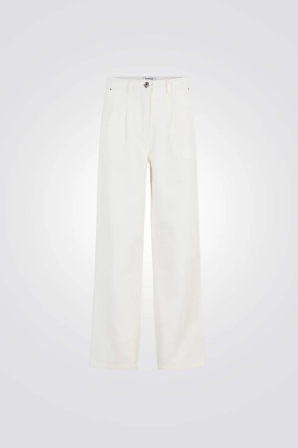 מכנסי ג'ינס Wide Leg גזרה גבוהה בצבע לבן - Image 5