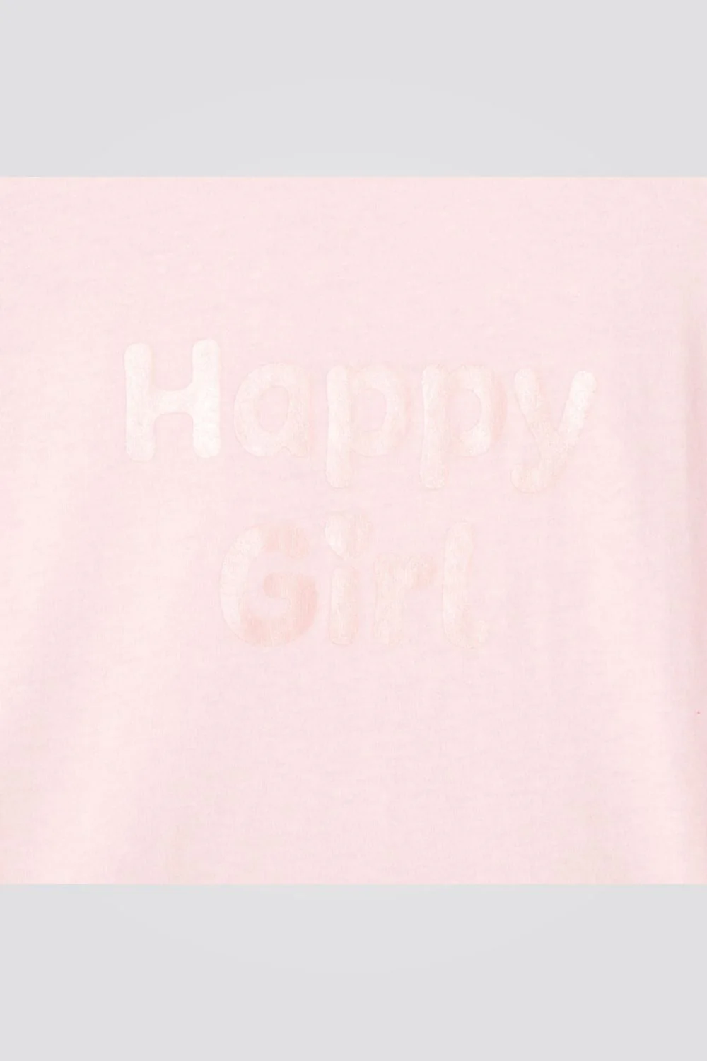 טישירט ילדות ורודה שרוולים ארוכים עם הדפס HAPPY GIRL - Image 4