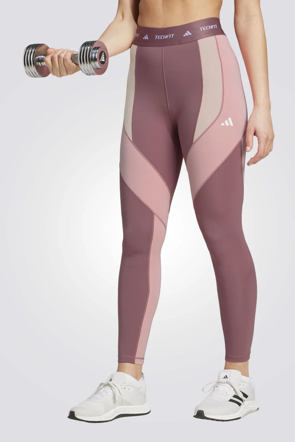 טייץ לנשים TECHFIT 7/8 בצבע ורוד וסגול