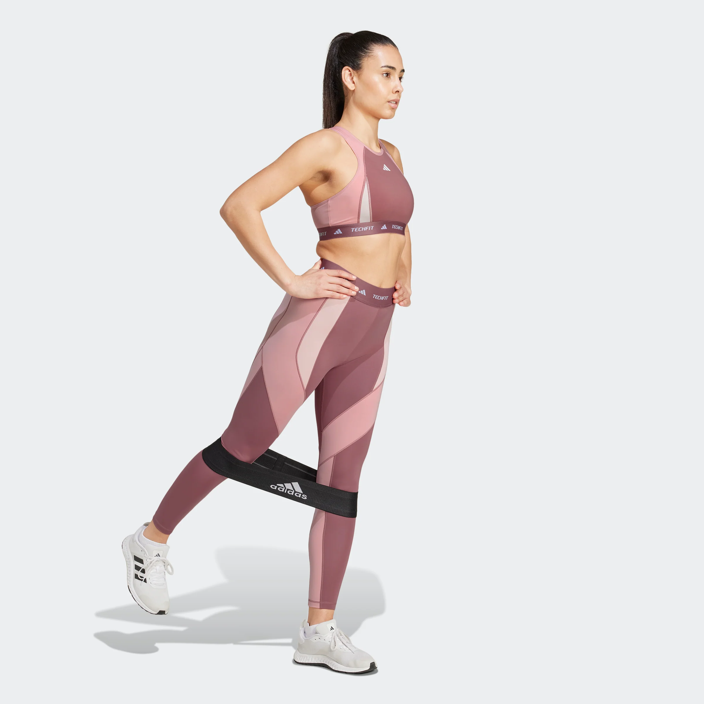 טייץ לנשים TECHFIT 7/8 בצבע ורוד וסגול - Image 6