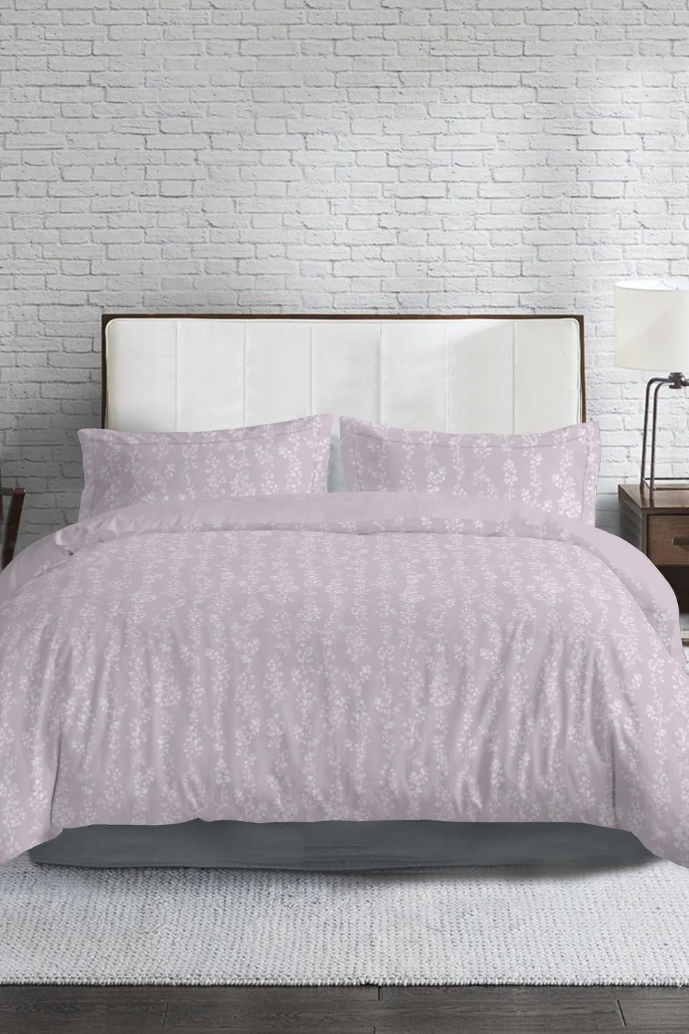 סט מצעים כותנה סאטן מיטה קינג סייז 200/200 ס"מ דגם VIOLET