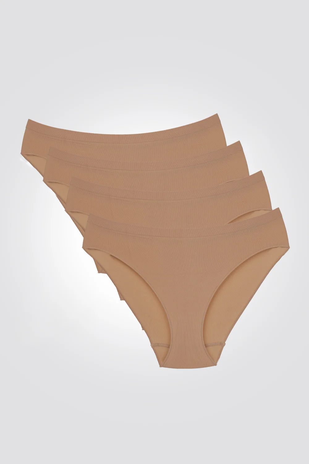 רביעיית תחתוני היי לג SEAMLESS בצבע בז'