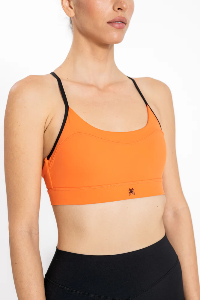 טופ אימון לנשים X Back Top  בצבע כתום - Image 5