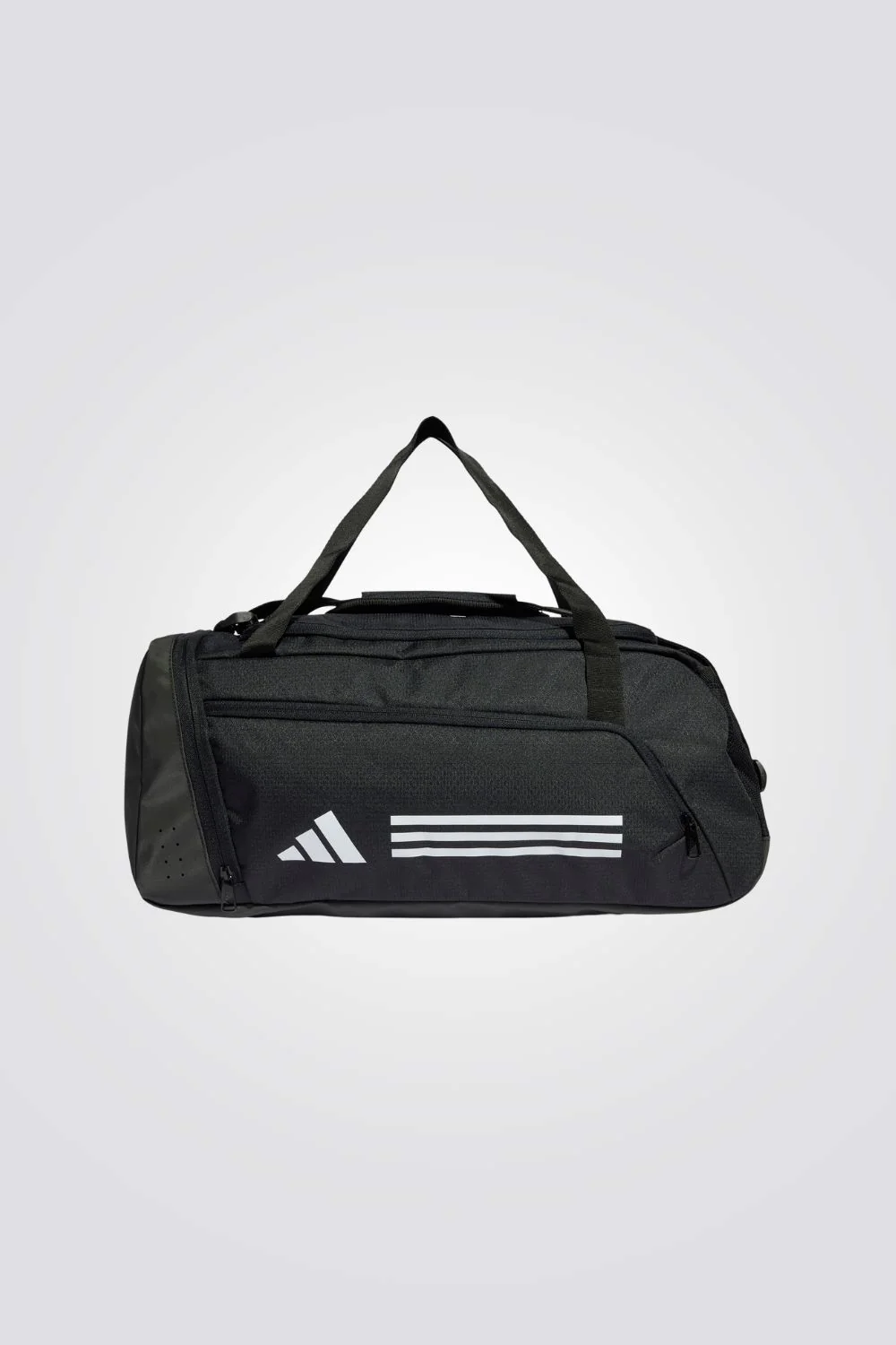 תיק אימון Essentials 3-Stripes Duffel Bag Small 30L בצבע שחור ולבן