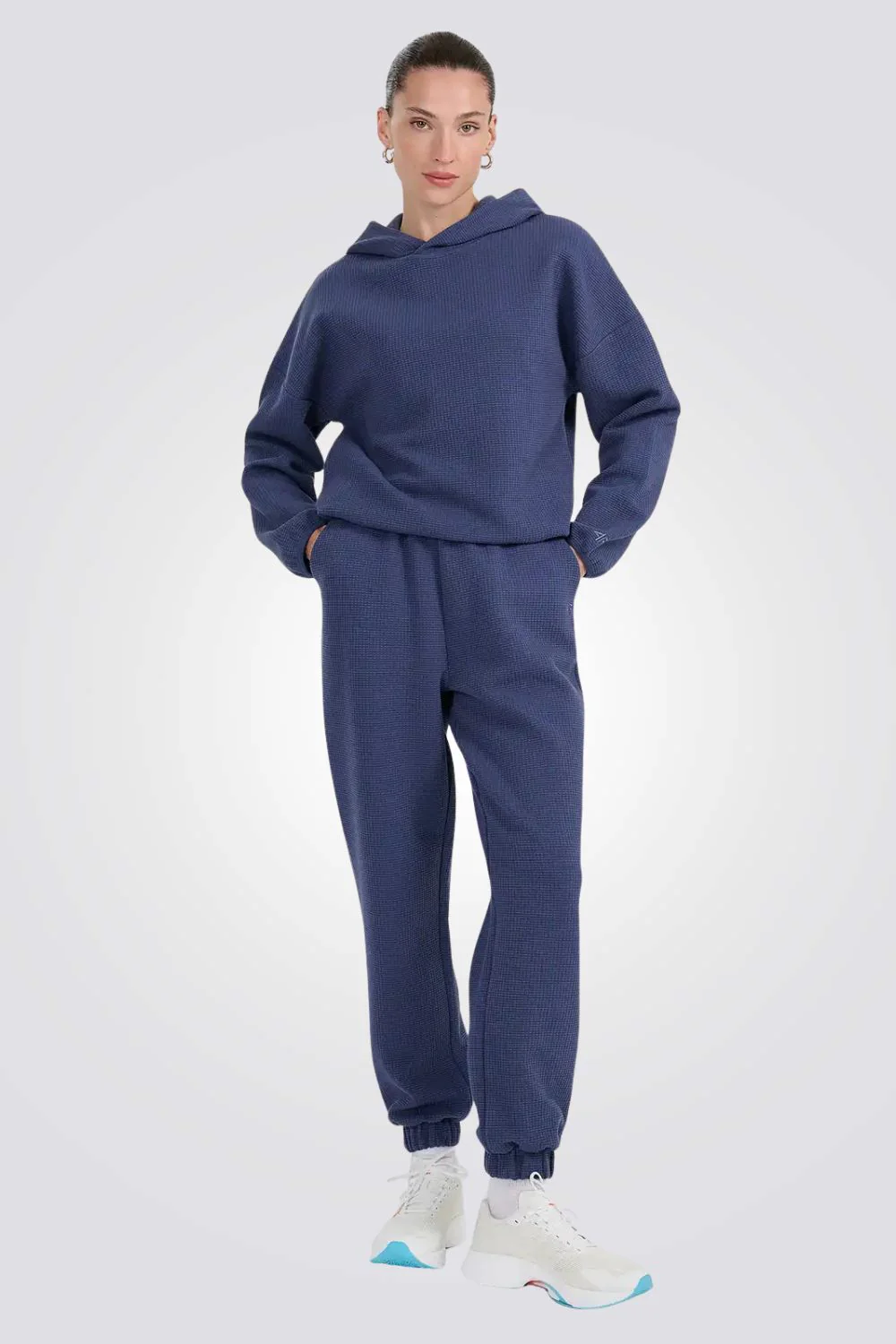 מכנסיים ארוכים Waffle-Knit Sweatpants לנשים | 4F