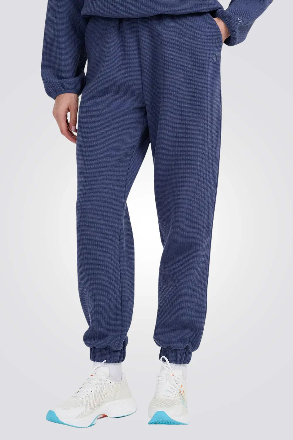 מכנסיים ארוכים Waffle-Knit Sweatpants לנשים | 4F - Image 2