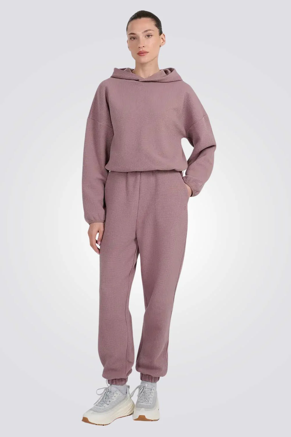 מכנסיים ארוכים Waffle-Knit Sweatpants לנשים | 4F