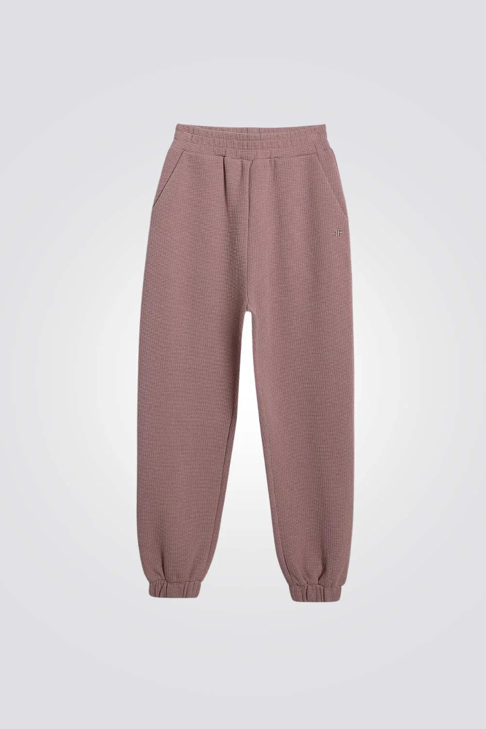 מכנסיים ארוכים Waffle-Knit Sweatpants לנשים | 4F - Image 6