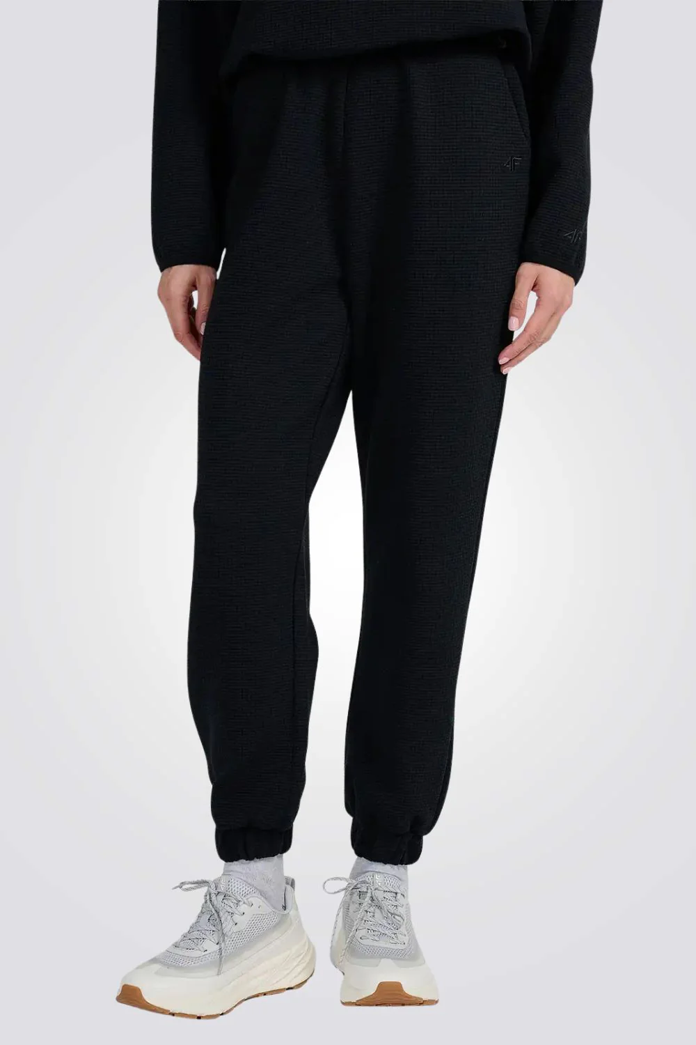 מכנסיים ארוכים Waffle-Knit Sweatpants לנשים | 4F - Image 2