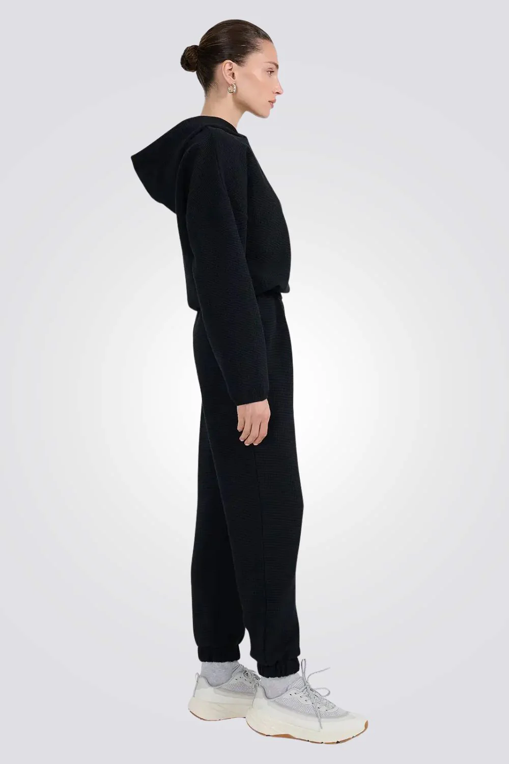 מכנסיים ארוכים Waffle-Knit Sweatpants לנשים | 4F - Image 6