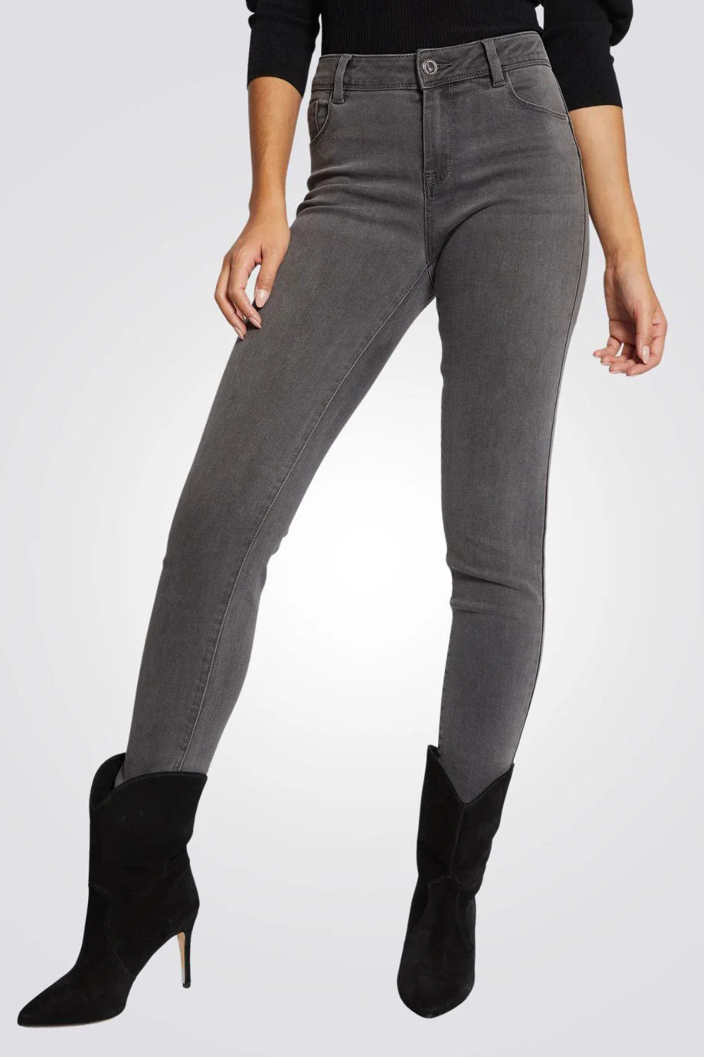 ג'ינס Slim Fit  בצבע אפור