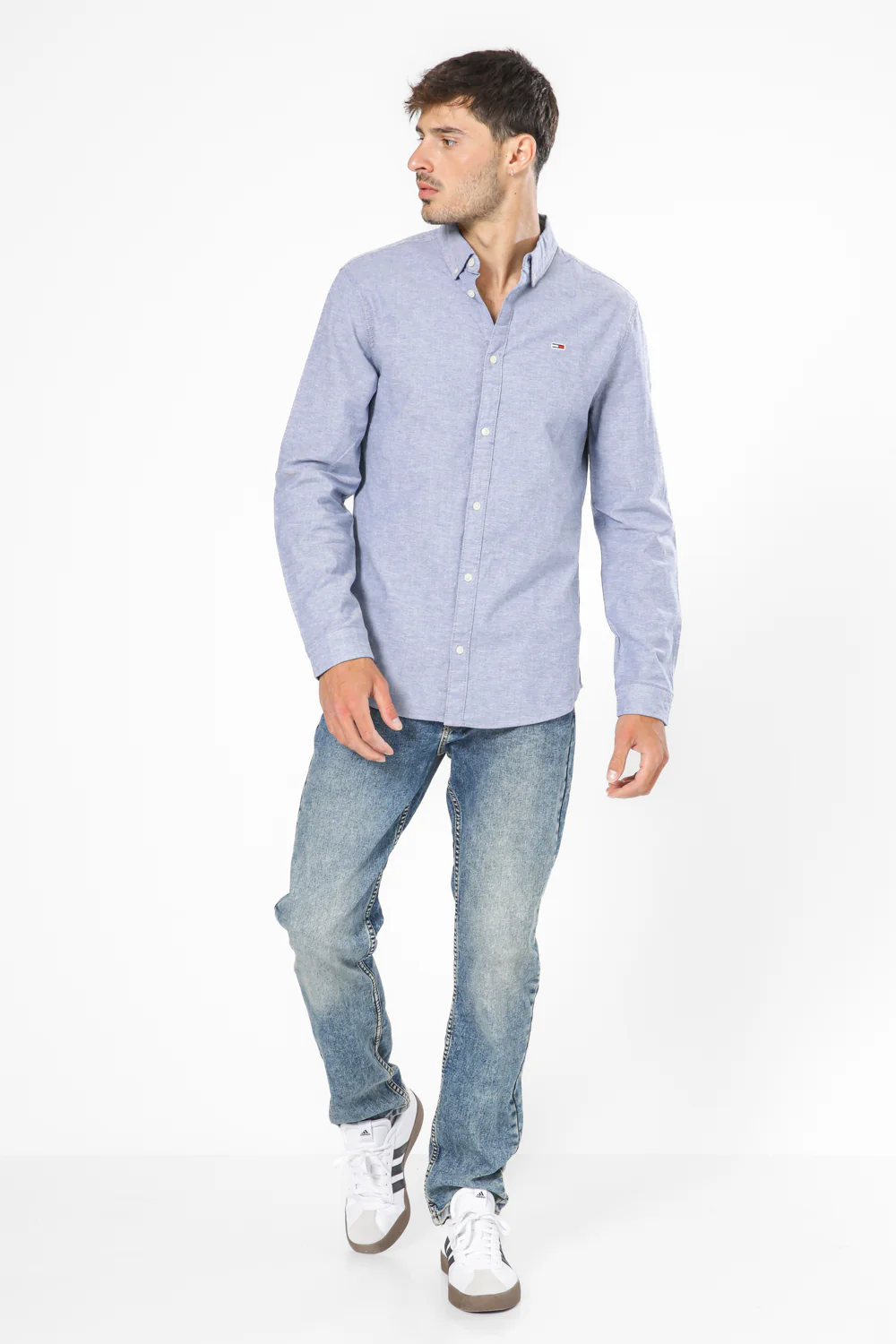מכופתרת SLIM STRETCH OXFORD בצבע כחול - Image 2
