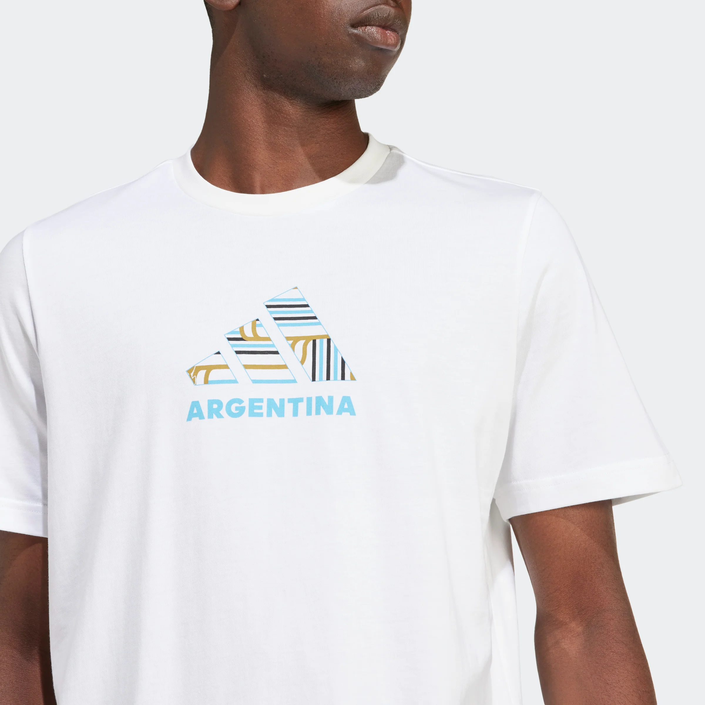 טישירט לגברים ARGENTINA FOOTBALL FAN GRAPHIC בצבע לבן - Image 3