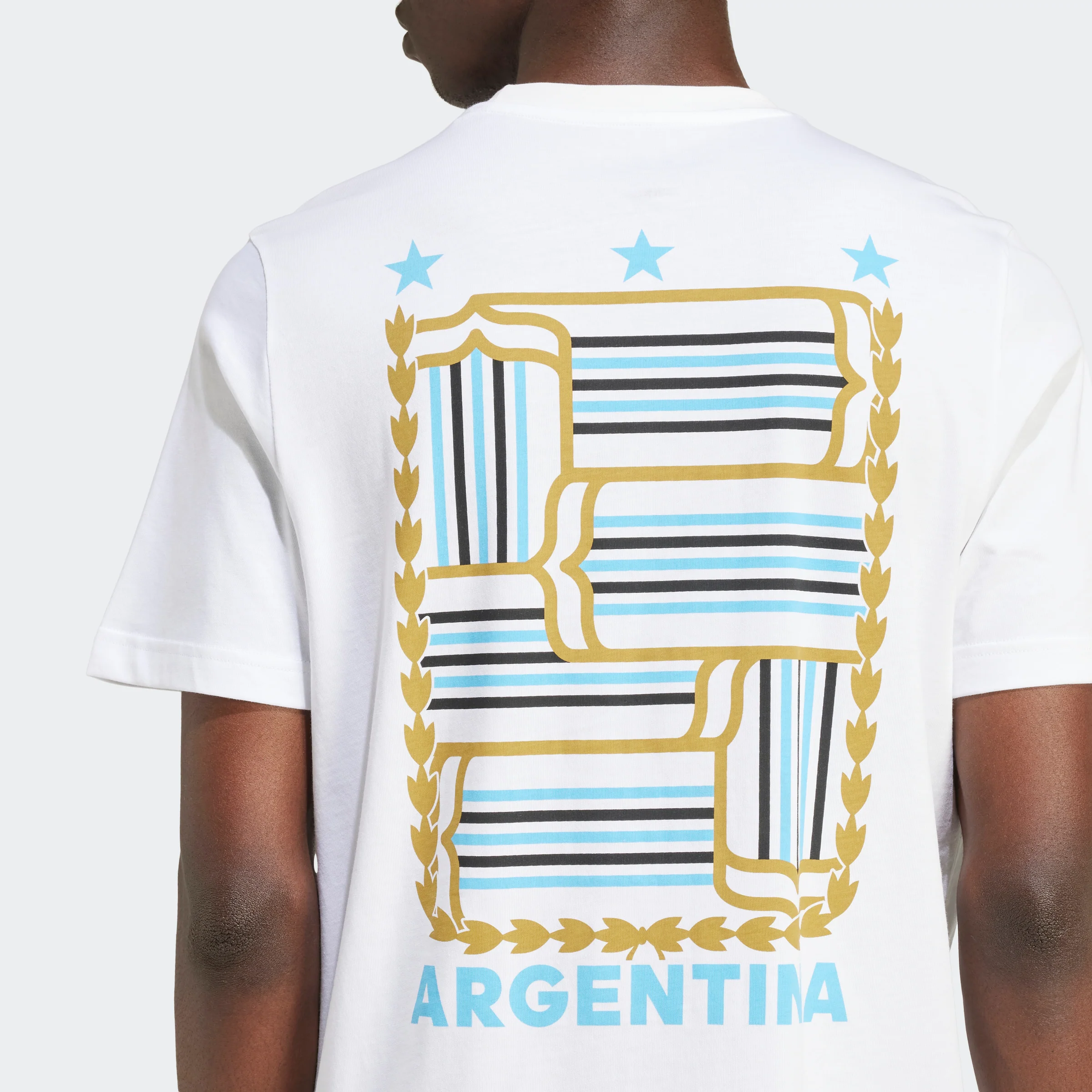 טישירט לגברים ARGENTINA FOOTBALL FAN GRAPHIC בצבע לבן - Image 4