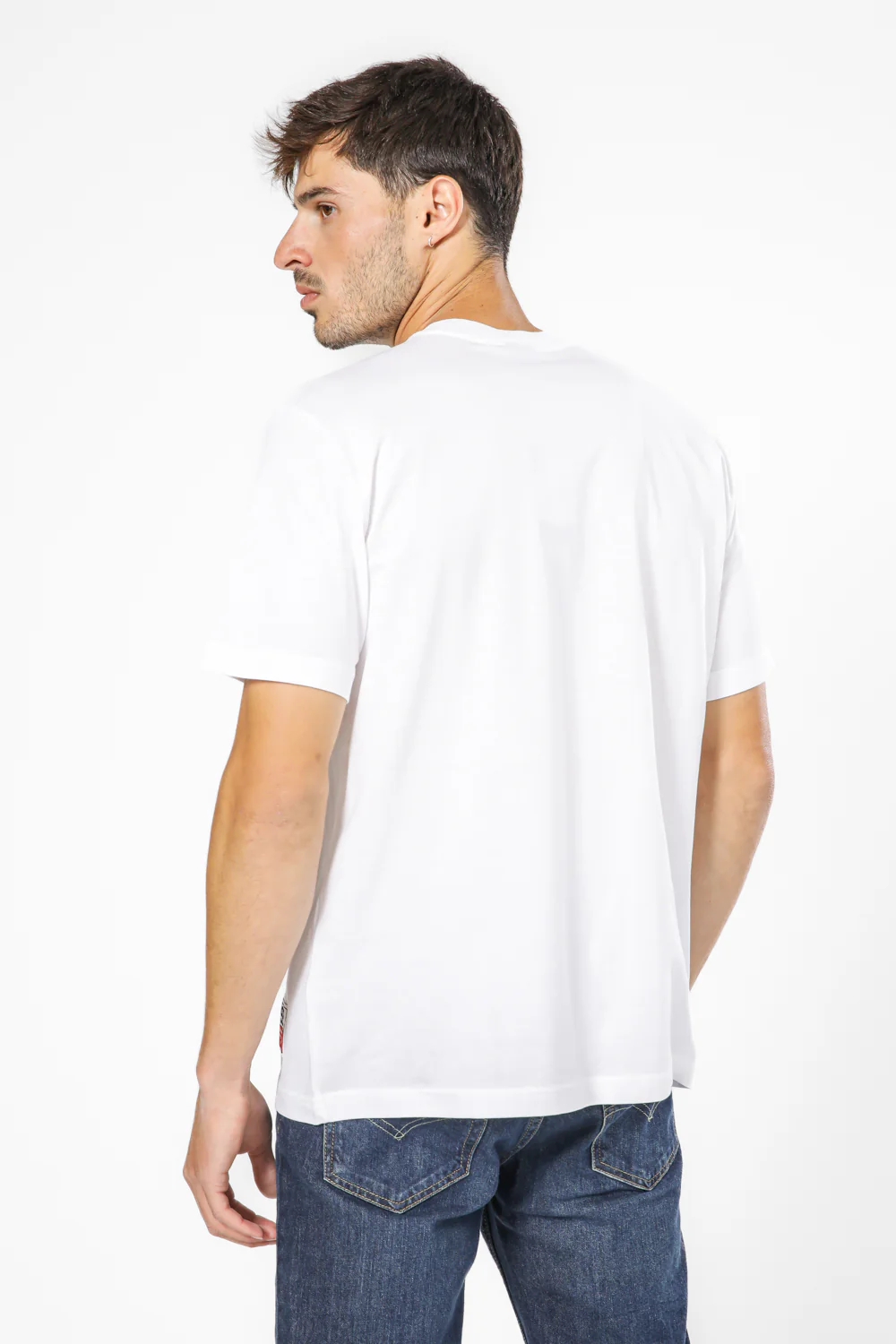 טישירט לגברים Crewneck בצבע לבן - Image 2
