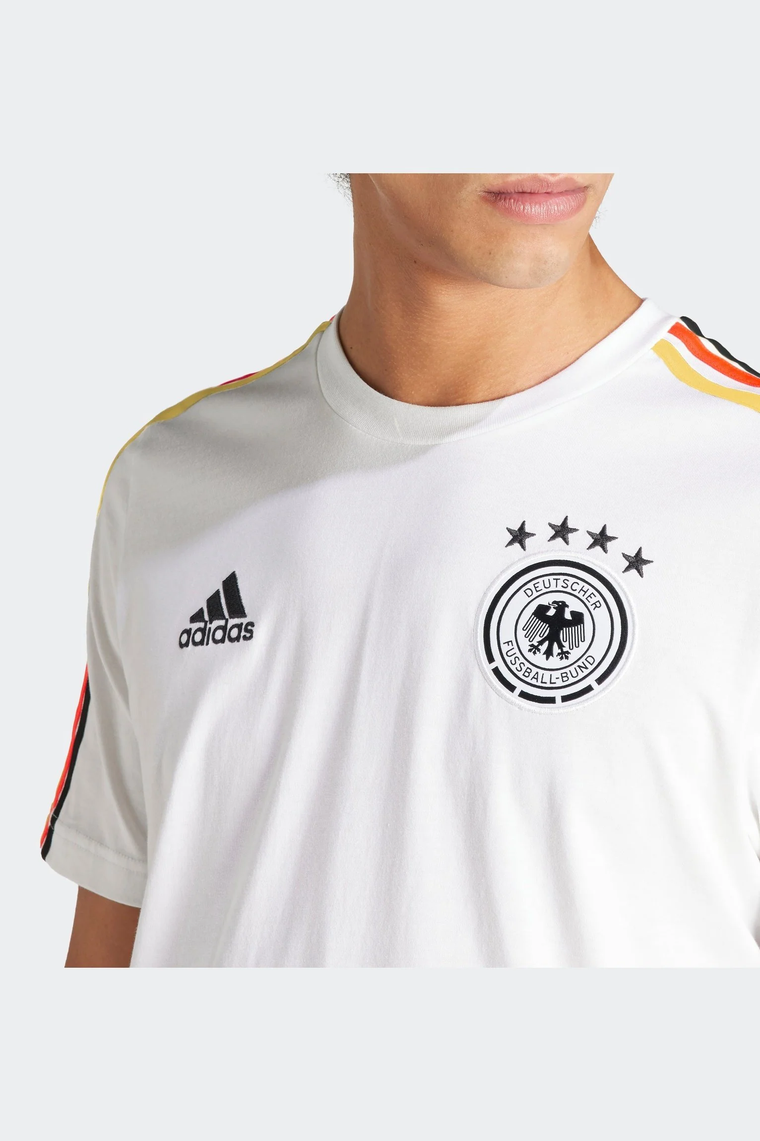 טישירט לגברים GERMANY DNA 3-STRIPES בצבע לבן - Image 4