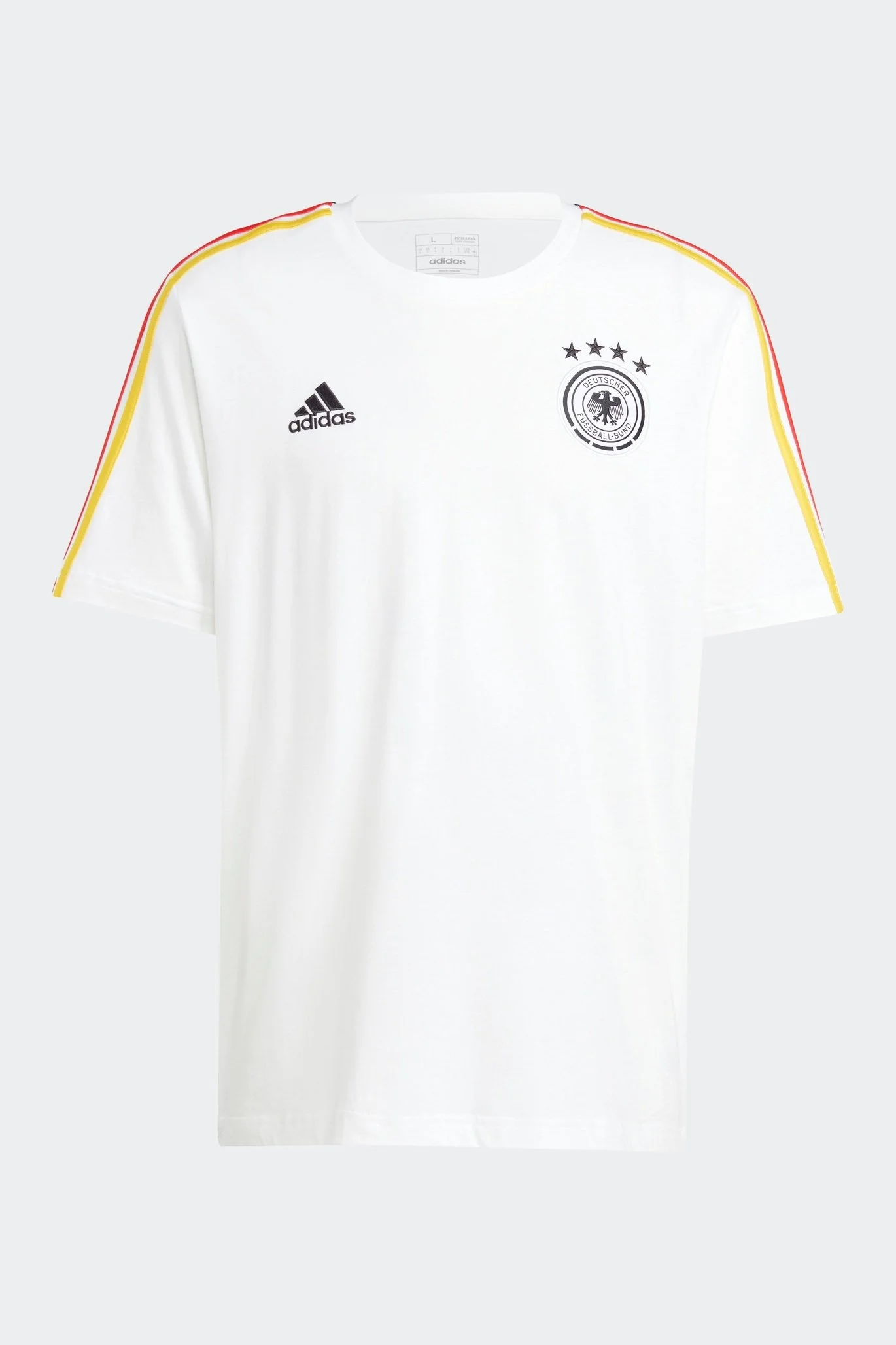 טישירט לגברים GERMANY DNA 3-STRIPES בצבע לבן - Image 6