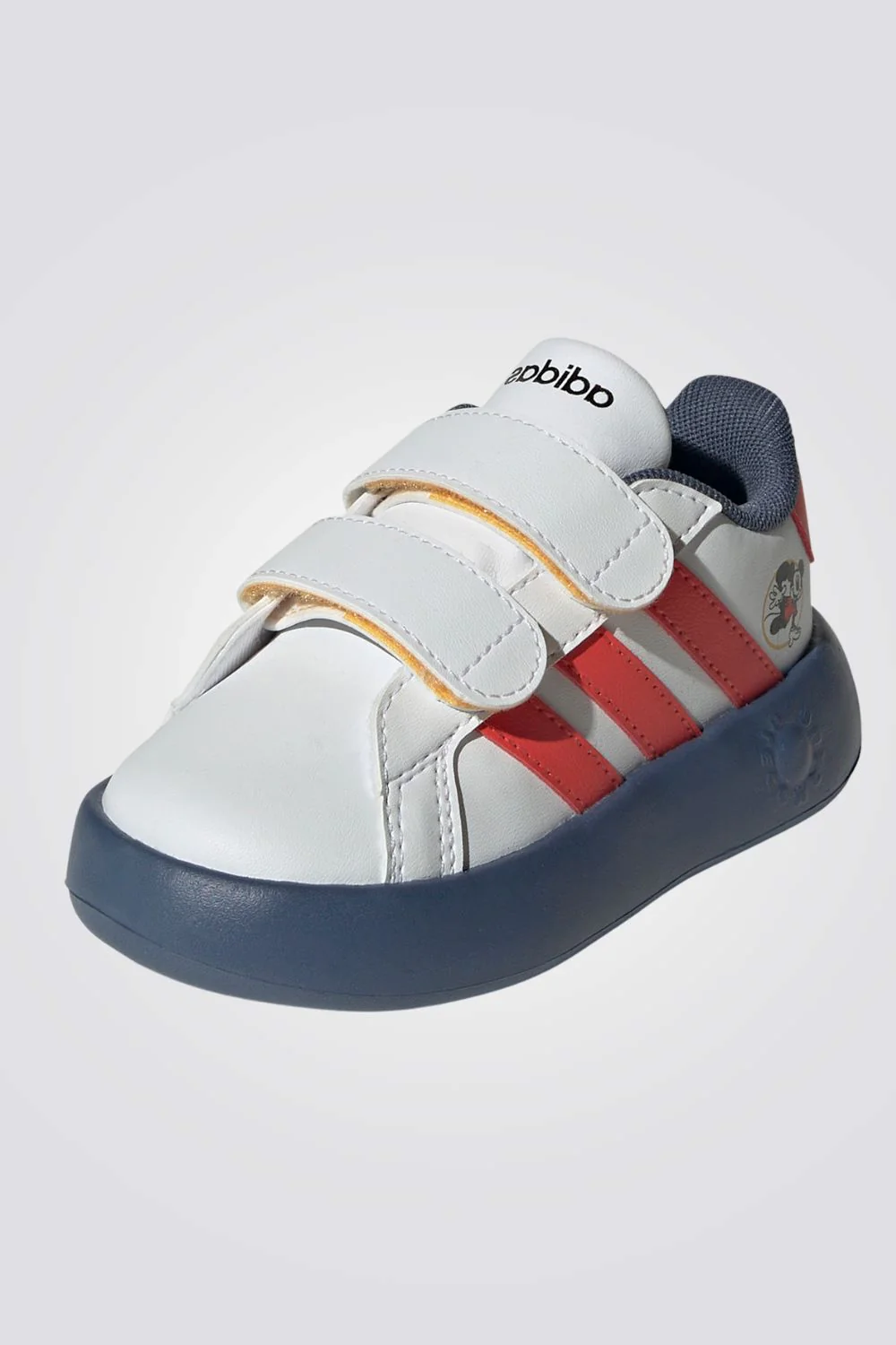 סניקרס לתינוקות adidas x Disney Mickey and Friends Grand Court 2.0 בצבע לבן כחול ואדום - Image 3