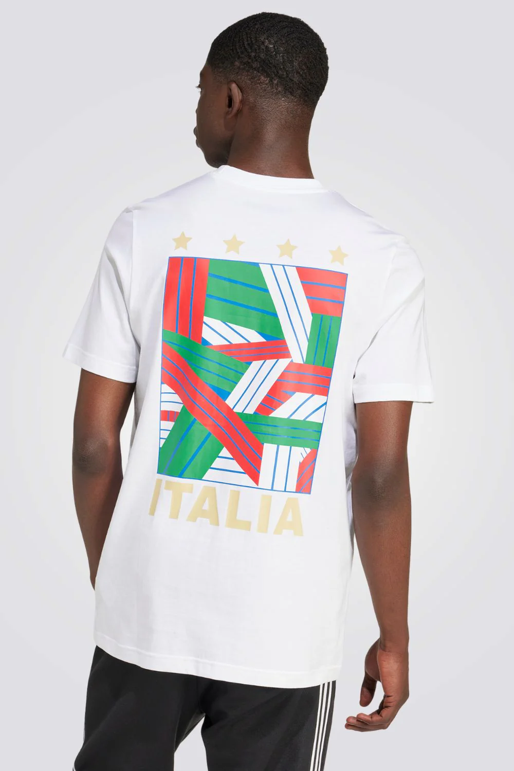 טישירט לגברים ITALY FOOTBALL FAN GRAPHIC בצבע לבן - Image 2