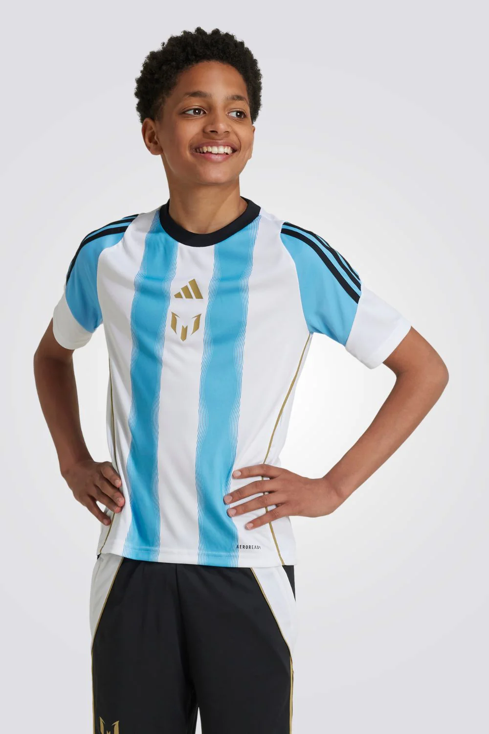 טישירט לילדים MESSI TRAINING JERSEY בצבע לבן ותכלת