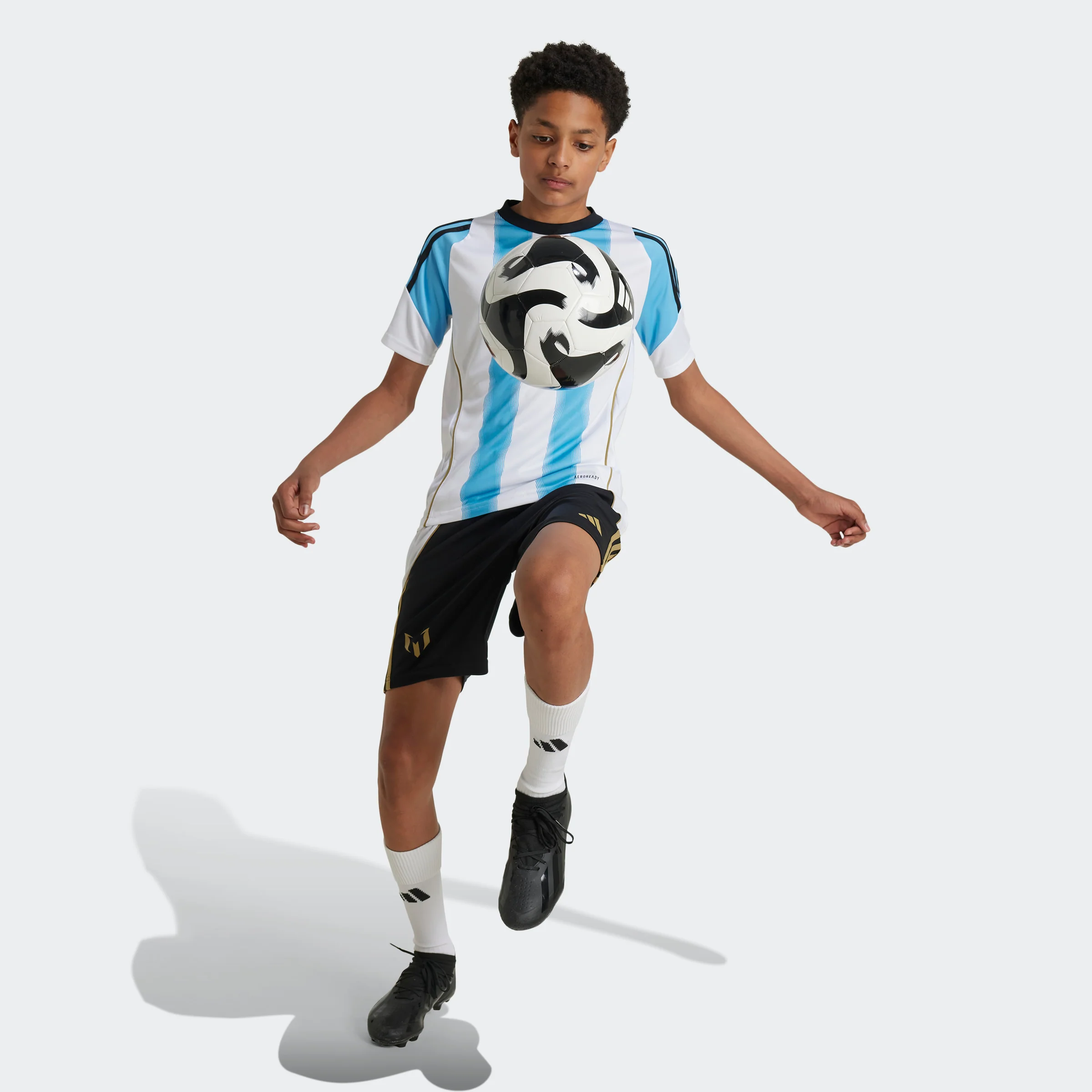 טישירט לילדים MESSI TRAINING JERSEY בצבע לבן ותכלת - Image 3