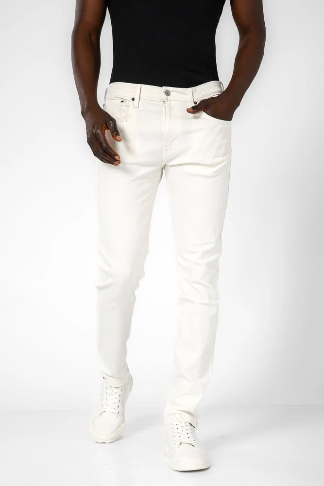 WHITE-POCKETS גי'נס לגברים 512 בצבע לבן