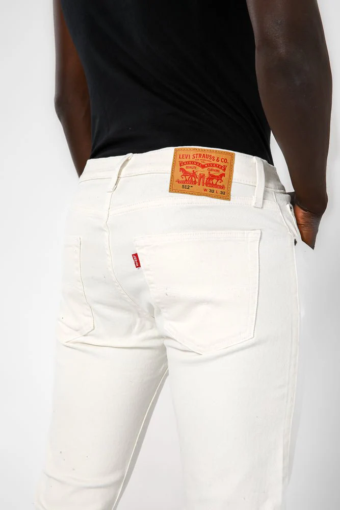 WHITE-POCKETS גי'נס לגברים 512 בצבע לבן - Image 5