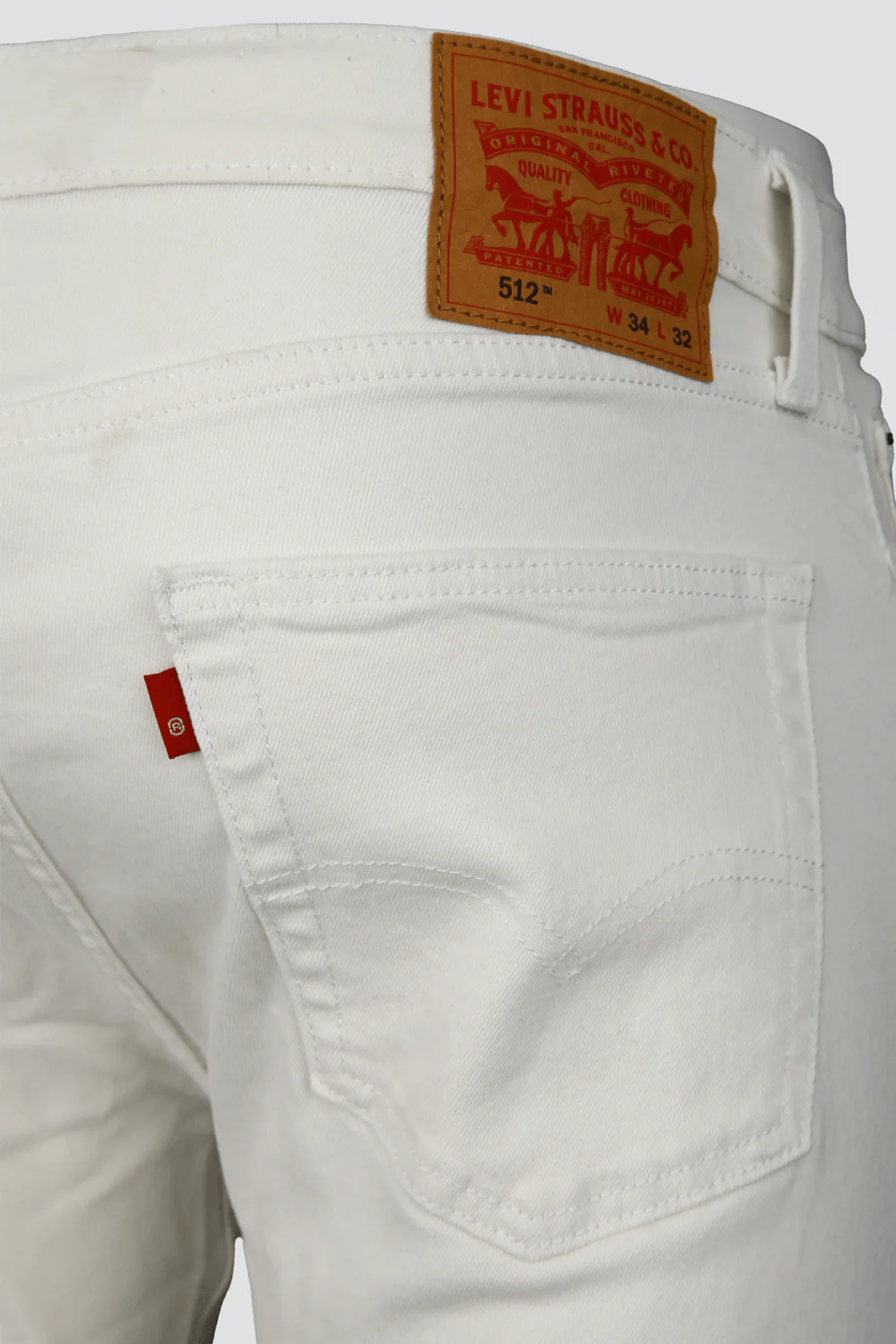 WHITE-POCKETS גי'נס לגברים 512 בצבע לבן - Image 9