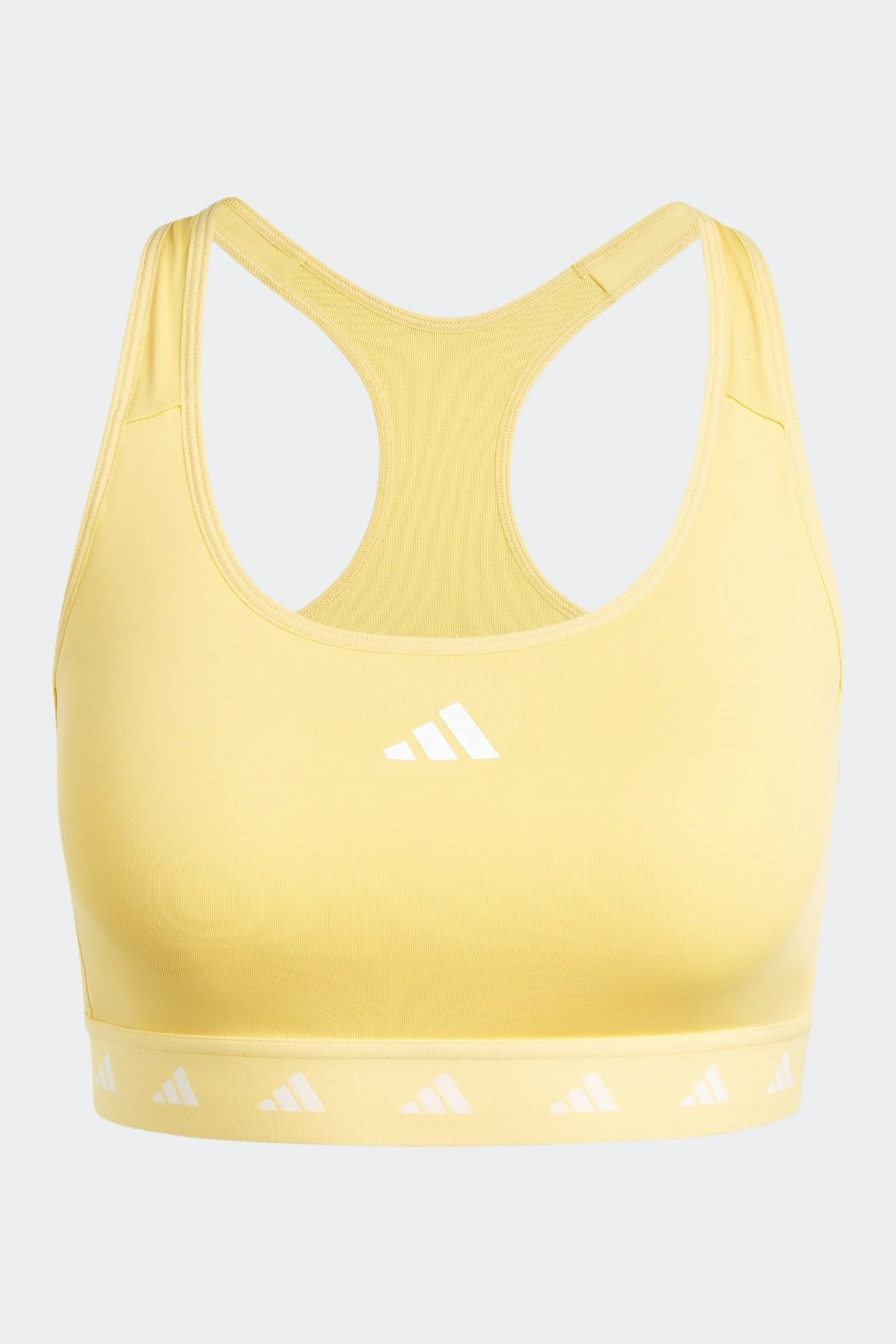 טופ אימון לנשים POWERREACT TRAINING MEDIUM-SUPPORT TECHFIT בצבע צהוב ולבן - Image 6